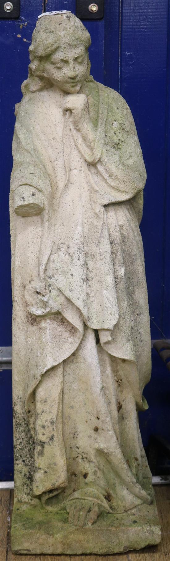 A reconstituted stone garden figure H.86cm